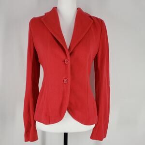 Neiman Marcus Exclusive 100%Cotton Red Orange Blazer Jacket Size Small